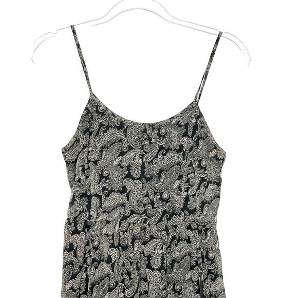 BAND OF GYPSIES Paisley Midi Dress High-Low Sleeveless Lace-Trim Black Cream XS - Picture 3 of 9